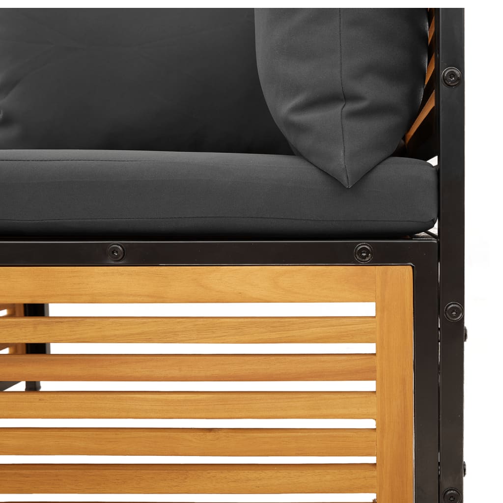 Καναπέδες Κήπου με Μαξιλάρια Σετ 10 τεμ. από Μασίφ Ξύλο Ακακίας