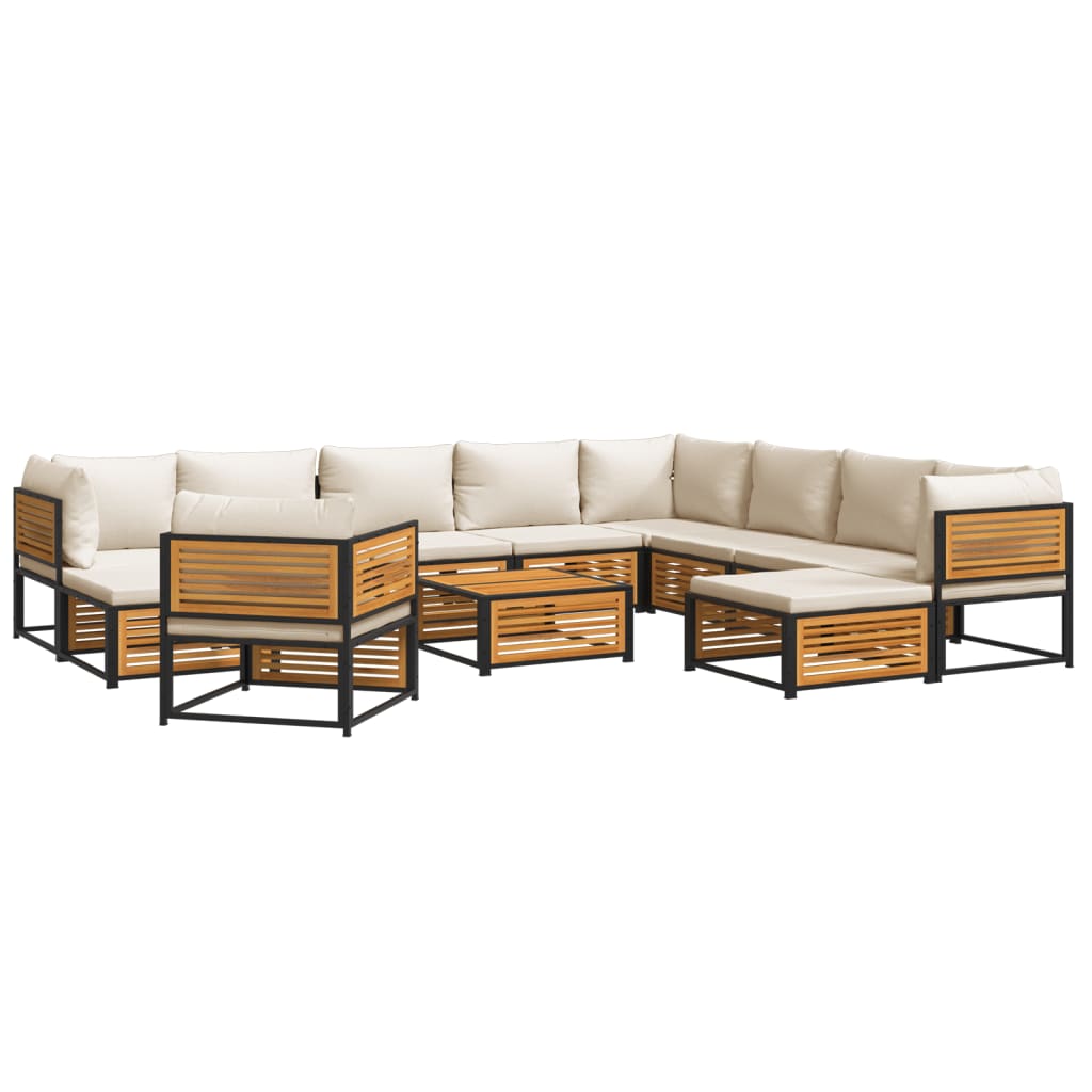 Καναπέδες Κήπου με Μαξιλάρια Σετ 12 τεμ. από Μασίφ Ξύλο Ακακίας - Pakobazaar