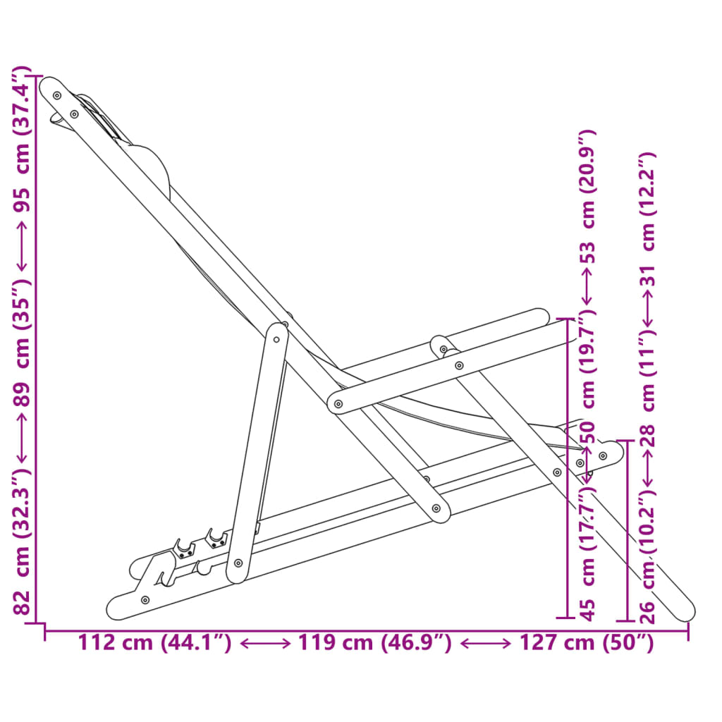 Καρέκλες Παραλίας Πτυσσόμενες 2 τεμ. Σχέδιο Ύφασμα & Μασίφ Ξύλο