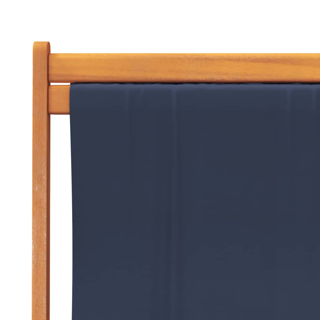 Καρέκλες Παραλίας Πτυσσόμενες 2 τεμ. Μπλε Υφασμάτινες