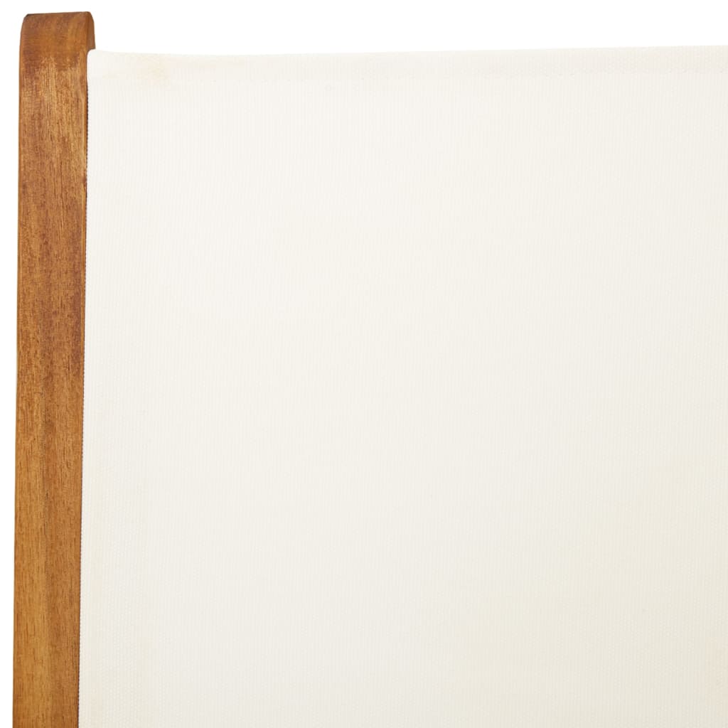 Καρέκλες Κήπου Ανακλινόμενες 6 Τεμ. Λευκές Ύφασμα/Μασίφ Ξύλο