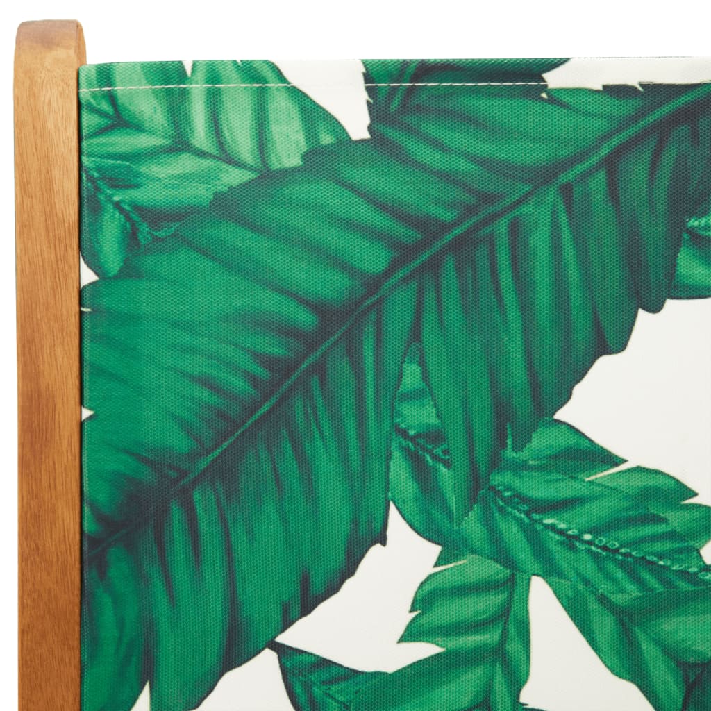 Καρέκλες Κήπου Ανακλινόμενες 8 Τεμ. Πράσινο Ύφασμα/Μασίφ Ξύλο