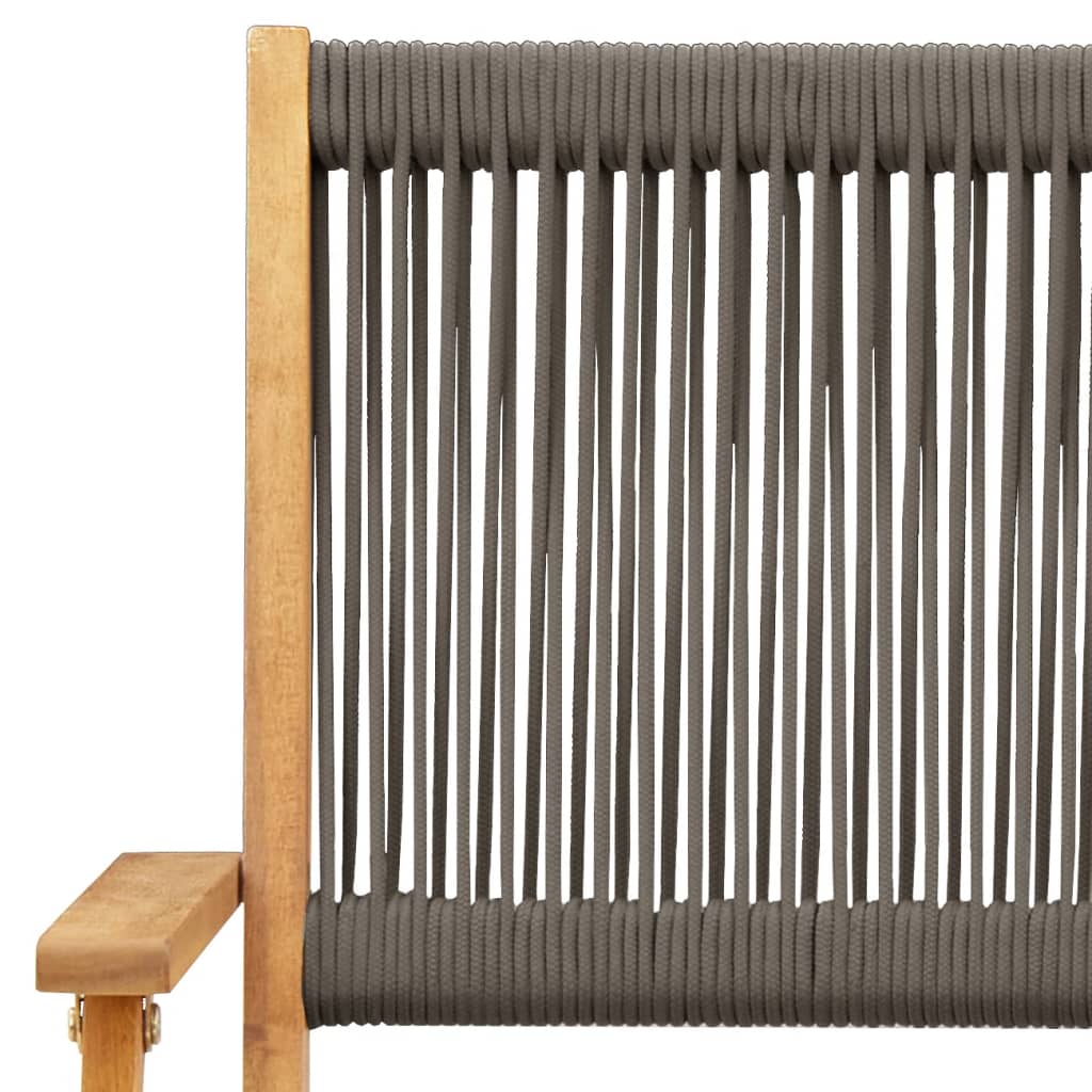 Καρέκλες Κήπου Πτυσσόμενες 6 τεμ. Γκρι από Μασίφ Ξύλο Ακακίας