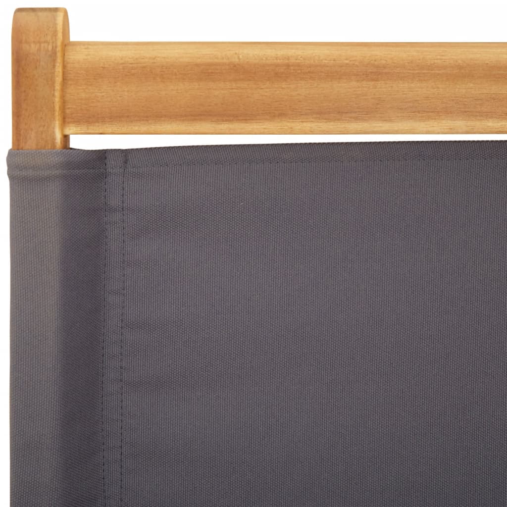 Καρέκλες Κήπου Πτυσσόμενες 4 Τεμ. Ανθρακί Ύφασμα/Μασίφ Ξύλο