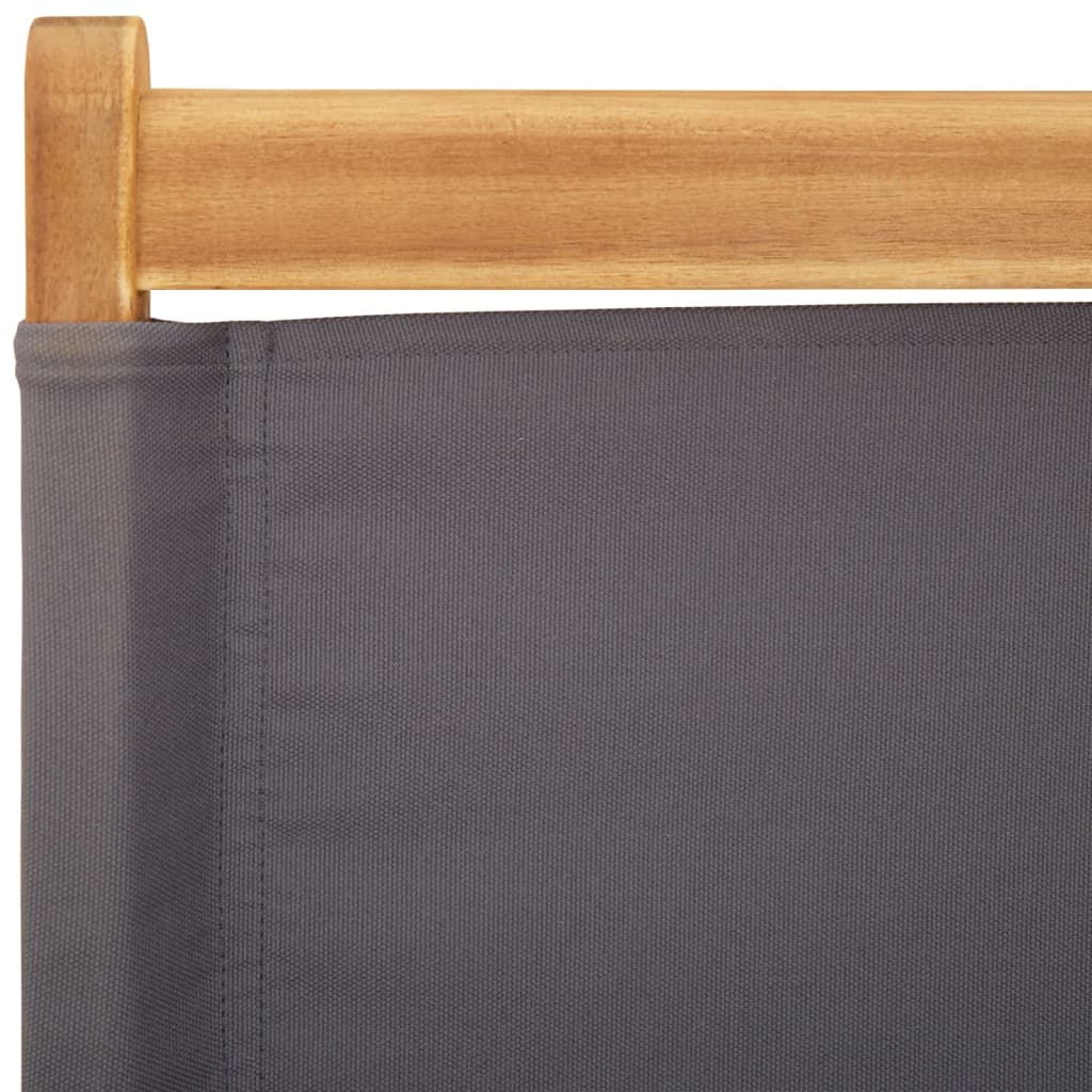 Καρέκλες Κήπου Πτυσσόμενες 6 Τεμ. Ανθρακί Ύφασμα/Μασίφ Ξύλο