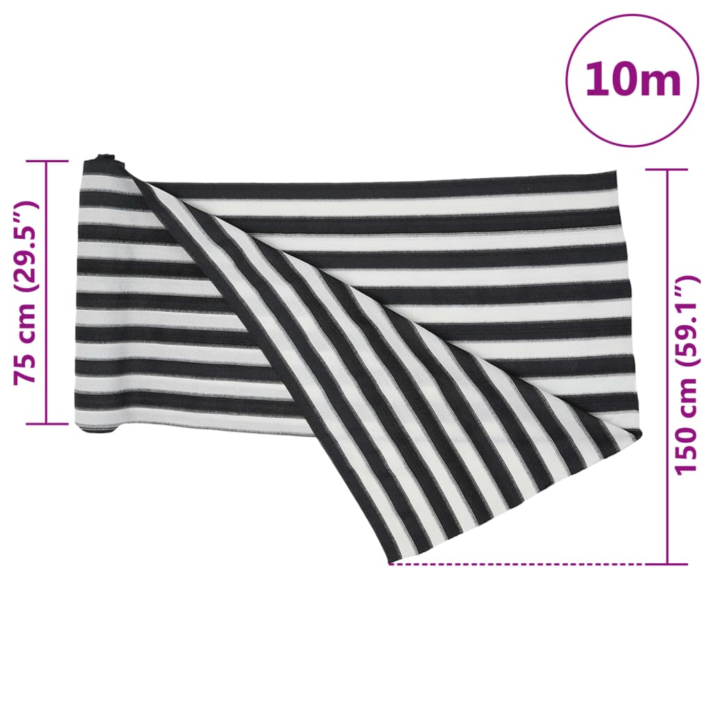 Δίχτυ Σκίασης Ανθρακί/Λευκό 1,5x10 μ. από HDPE 150 γρ./μ²