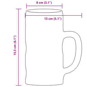 Κούπα Μπίρας με Λαβή Γυάλινη 6 Τεμ. 500 ml