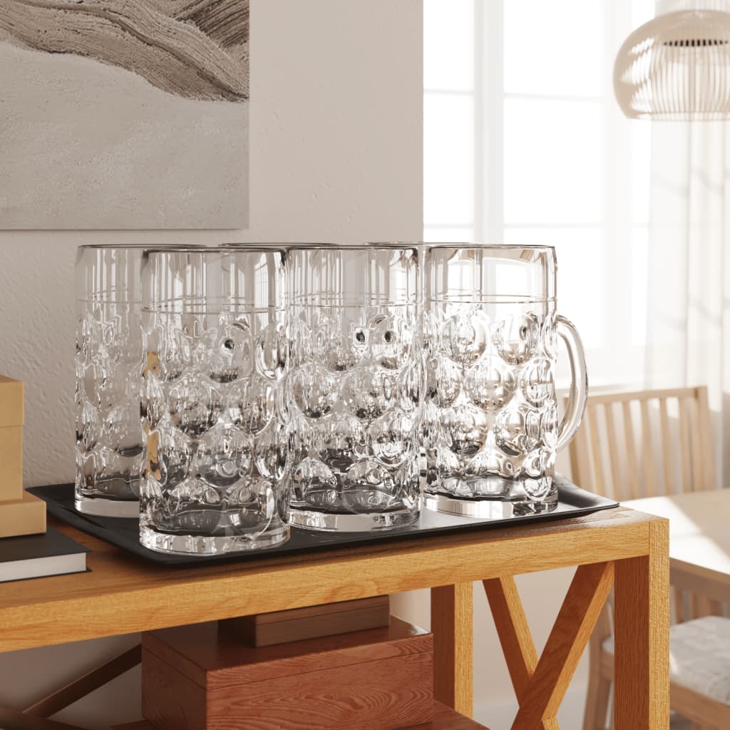 Κούπα Μπίρας με Λαβή Γυάλινη 6 Τεμ. 1000 ml