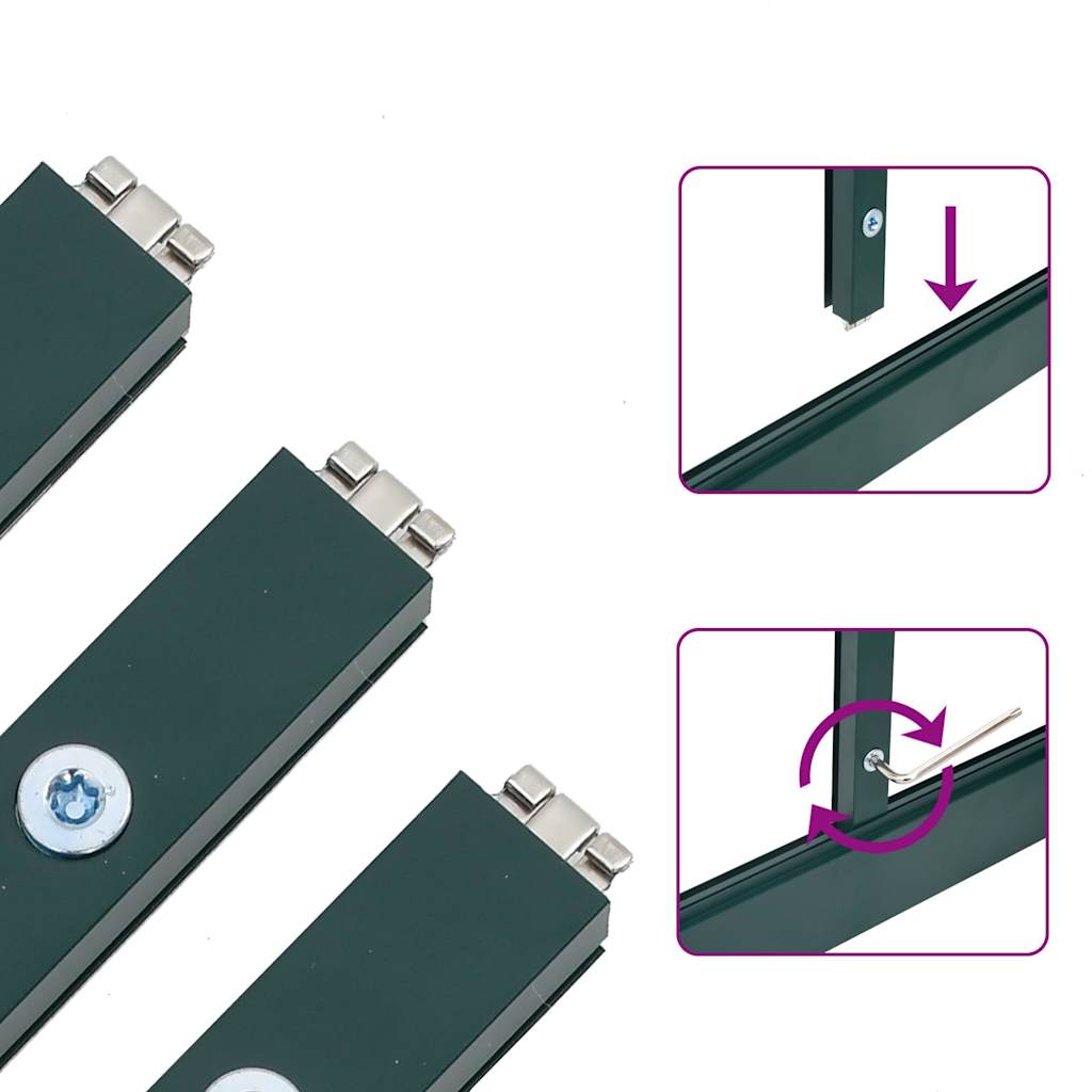 Θερμοκήπιο με Πλαίσιο Βάσης Πράσινο 169x114x195 εκ. Αλουμίνιο