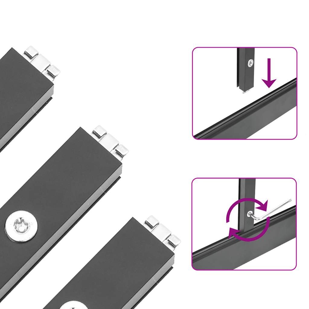 Θερμοκήπιο με Πλαίσιο Βάσης Ανθρακί 169x169x195 εκ. Αλουμίνιο - Pakobazaar