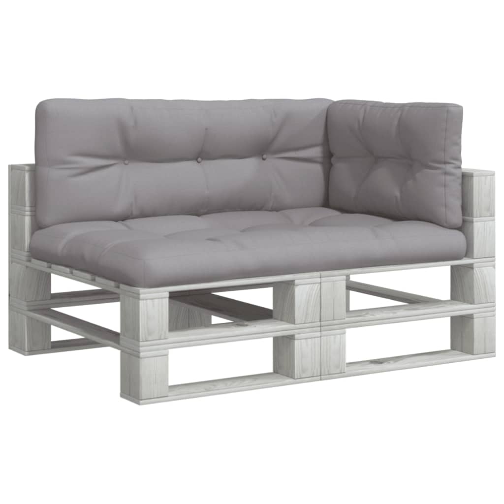 Μαξιλάρια Παλέτας 3 τεμ. Γκρι Υφασμάτινα