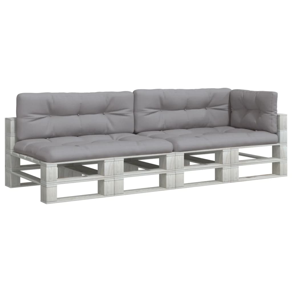 Μαξιλάρια Παλέτας 5 τεμ. Γκρι Υφασμάτινα