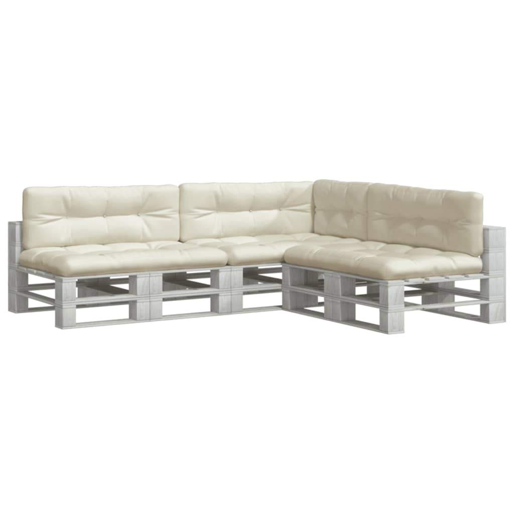 Μαξιλάρια Παλέτας 7 τεμ. Κρεμ Υφασμάτινα