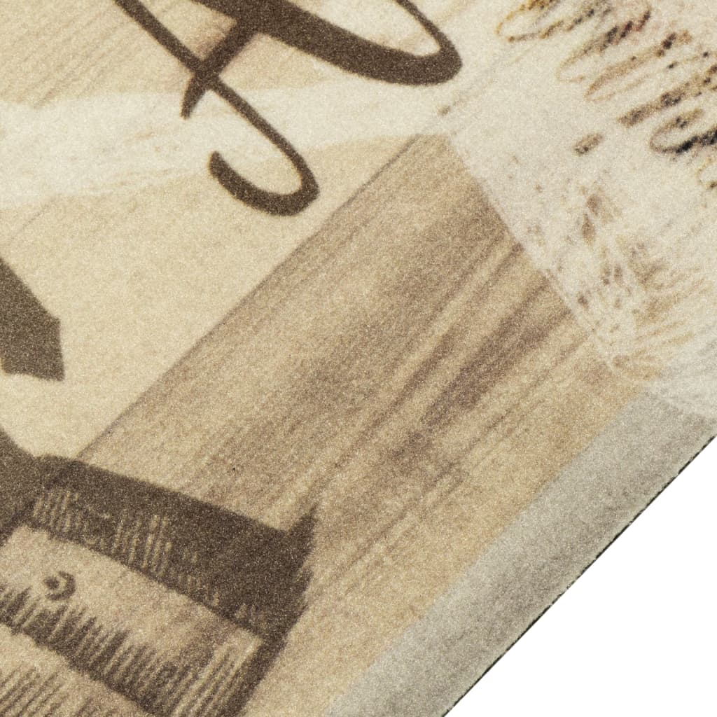 Χαλί Κουζίνας Πλενόμενο Καφέ Επιγραφή Coffee 45x150 εκ. Βελούδο