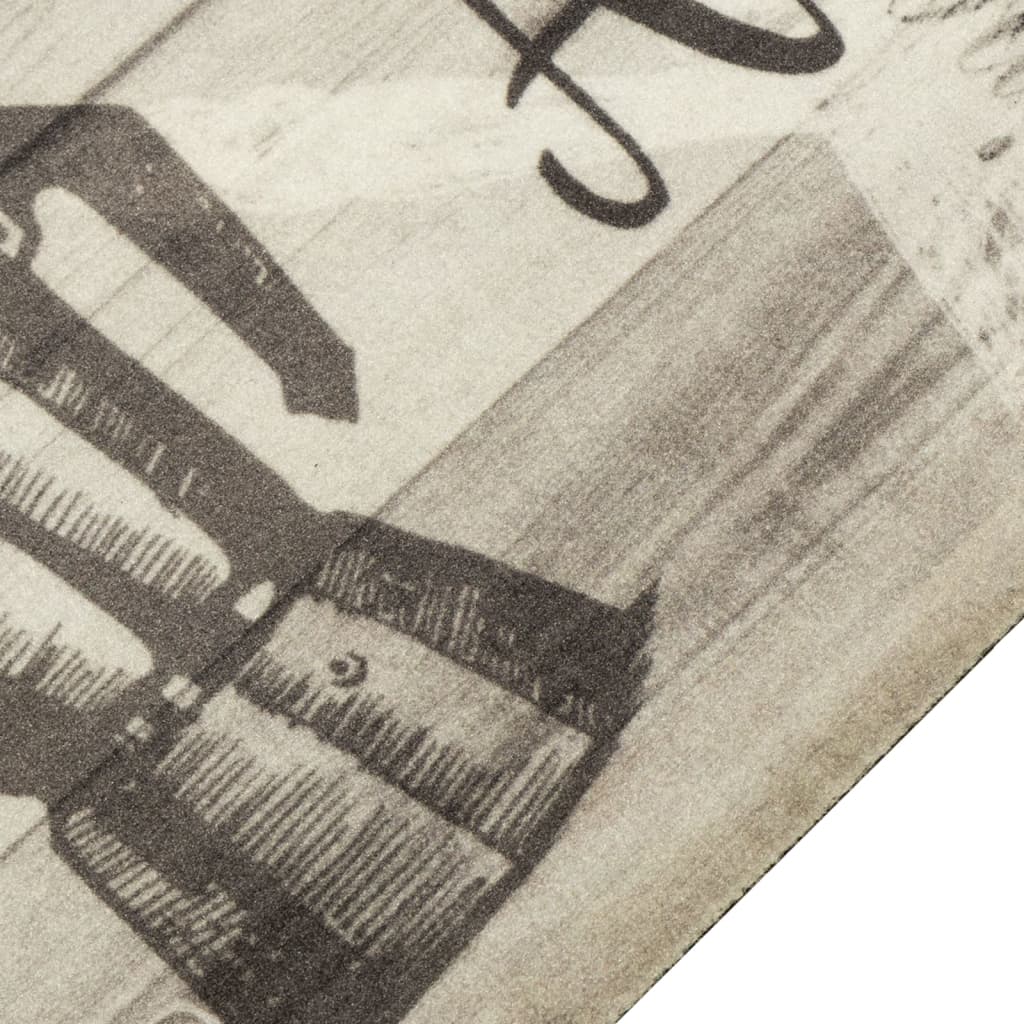 Χαλί Κουζίνας Πλενόμενο Γκρι Επιγρ. Coffee 60x180 εκ. Βελούδο