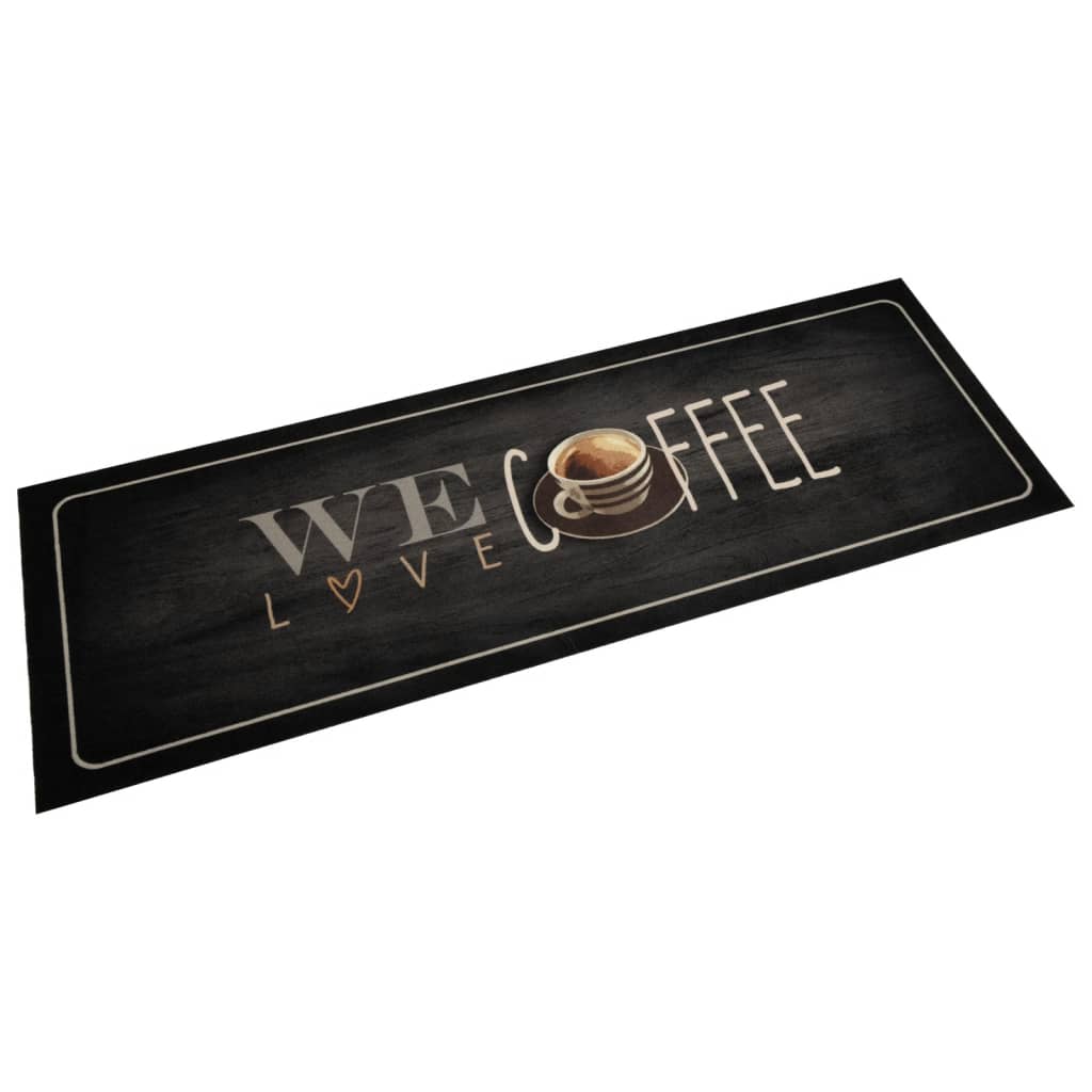 Χαλί Κουζίνας Πλενόμενο Επιγραφή Coffee 60x180 εκ. Βελούδο