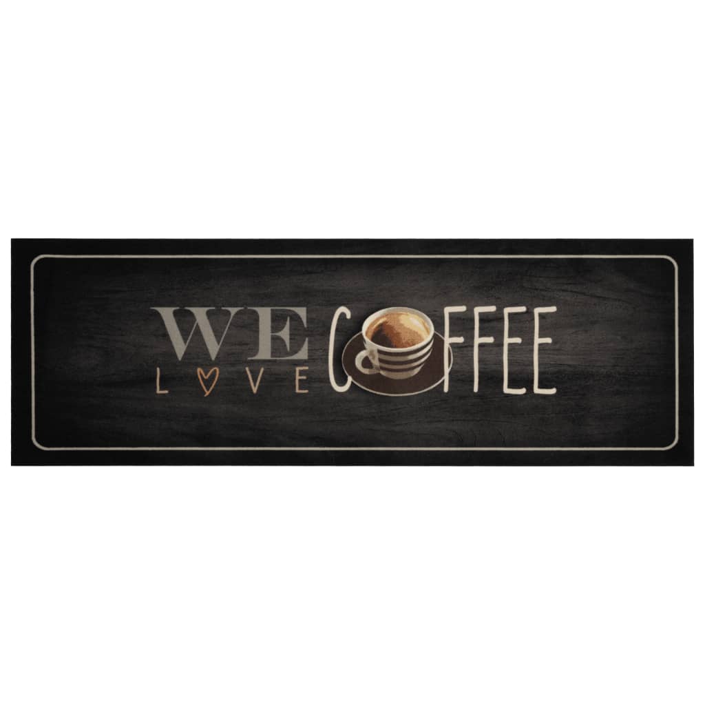 Χαλί Κουζίνας Πλενόμενο Επιγραφή Coffee 60x180 εκ. Βελούδο