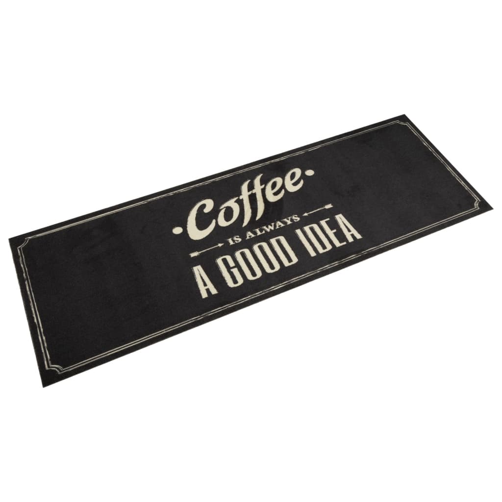 Χαλί Κουζίνας Πλενόμενο Επιγραφή Coffee 60x180 εκ. Βελούδο - Pakobazaar