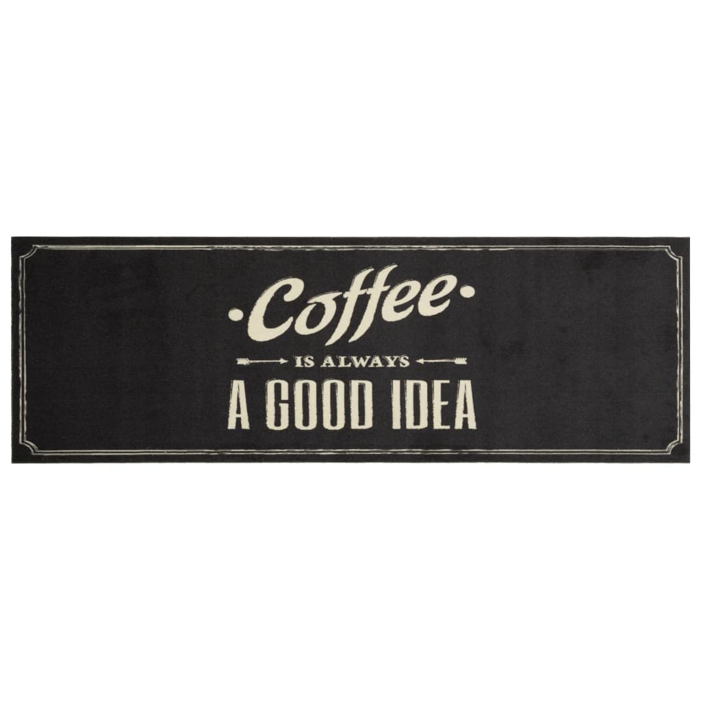 Χαλί Κουζίνας Πλενόμενο Επιγραφή Coffee 60x180 εκ. Βελούδο - Pakobazaar