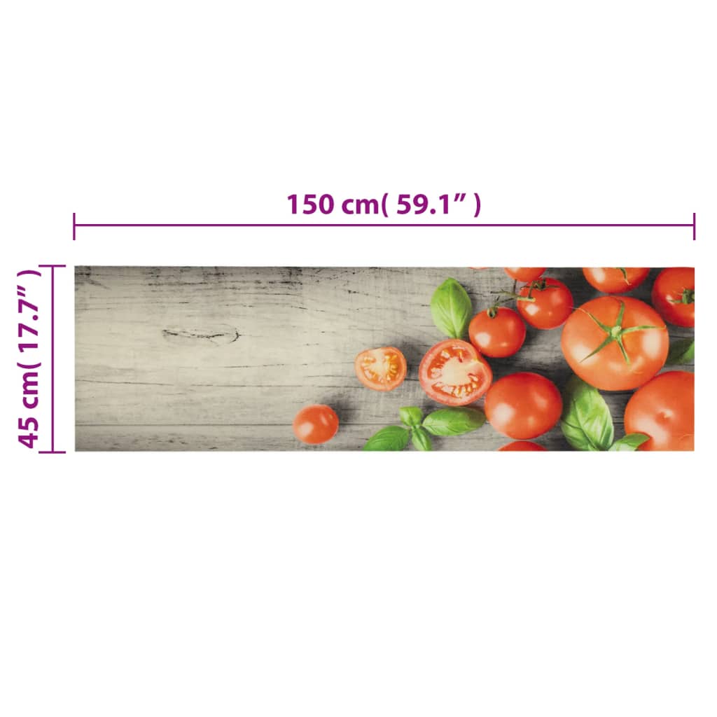 Χαλί Κουζίνας Πλενόμενο Σχέδιο Tomatoes 45 x 150 εκ. Βελούδινο