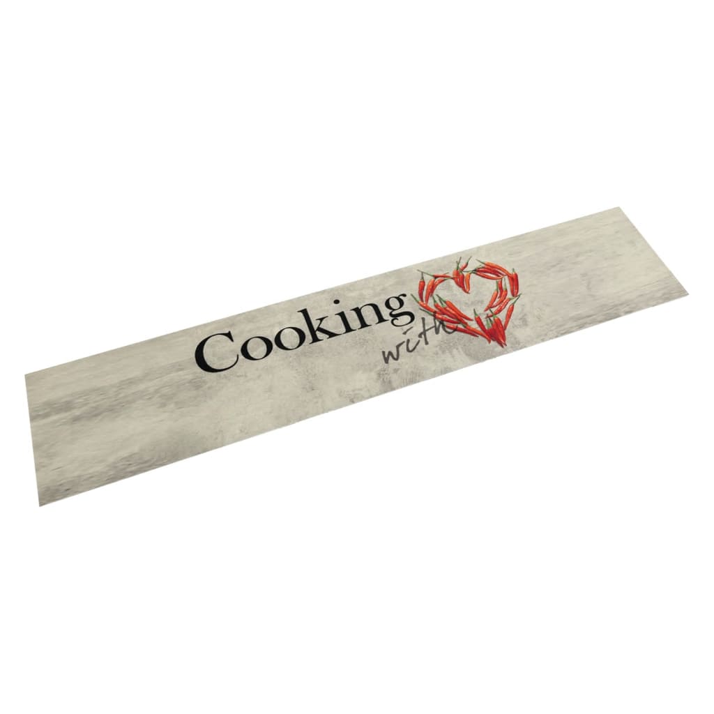 Χαλί Κουζίνας Πλενόμενο Επιγρ. Cooking Γκρι 60x300 εκ. Βελούδο
