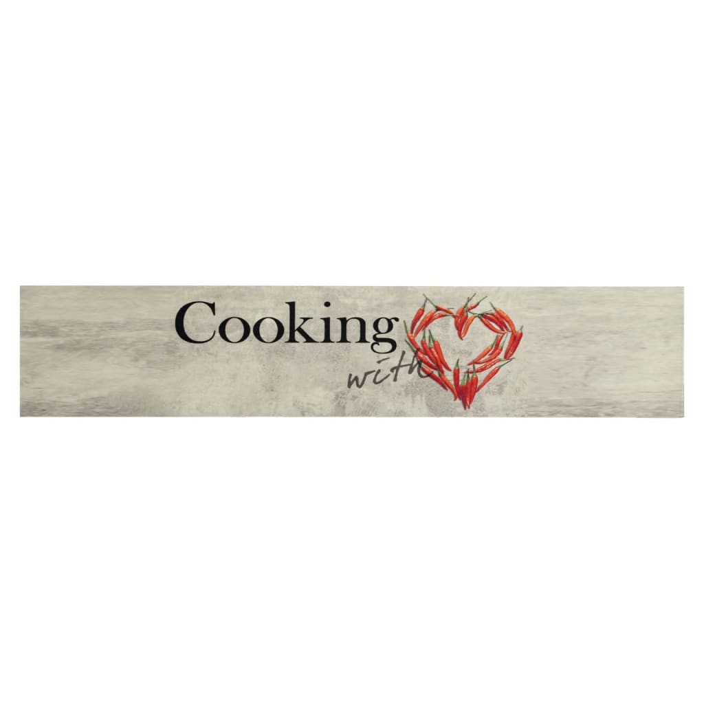 Χαλί Κουζίνας Πλενόμενο Επιγρ. Cooking Γκρι 60x300 εκ. Βελούδο