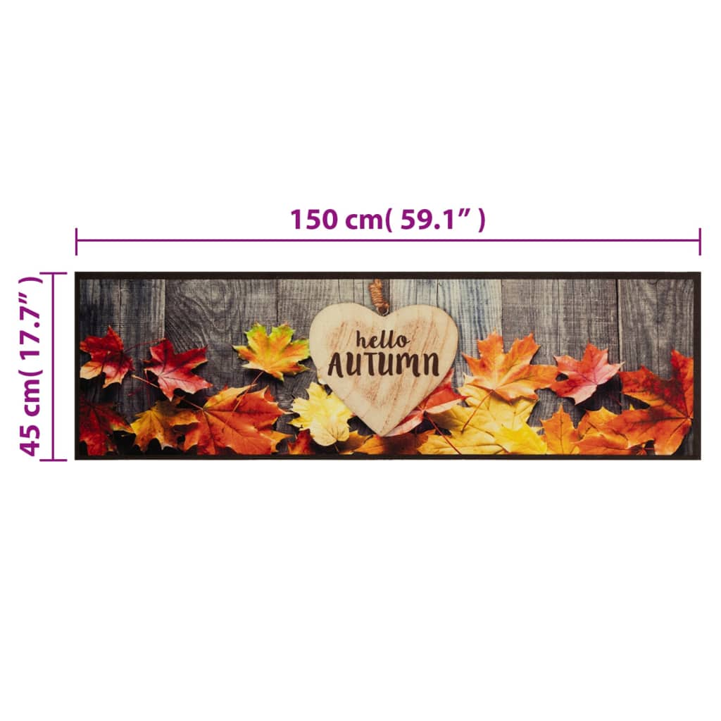 Χαλί Κουζίνας Πλενόμενο Σχέδιο Autumn 45 x 150 εκ. Βελούδινο - Pakobazaar