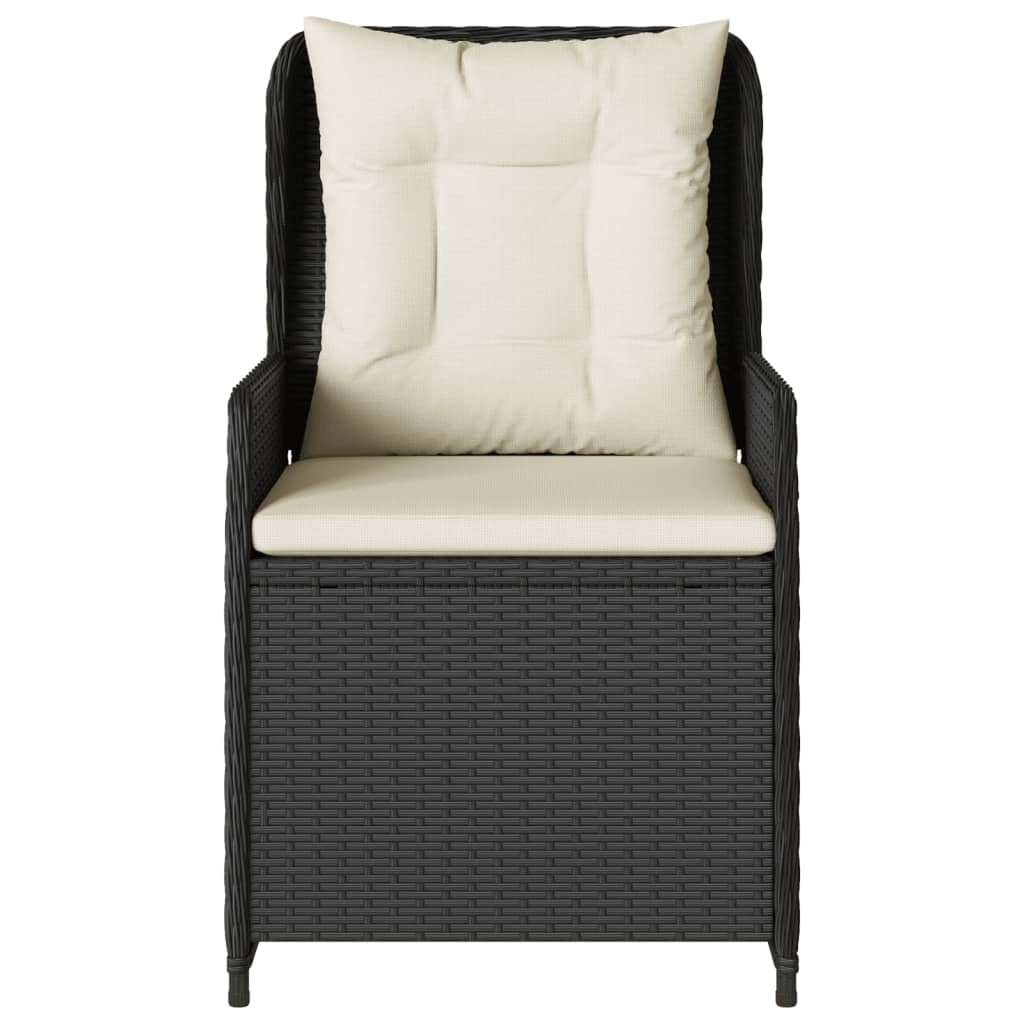 Καρέκλες Κήπου Ανακλινόμενες 2 τεμ Μαύρο Συνθ. Ρατάν