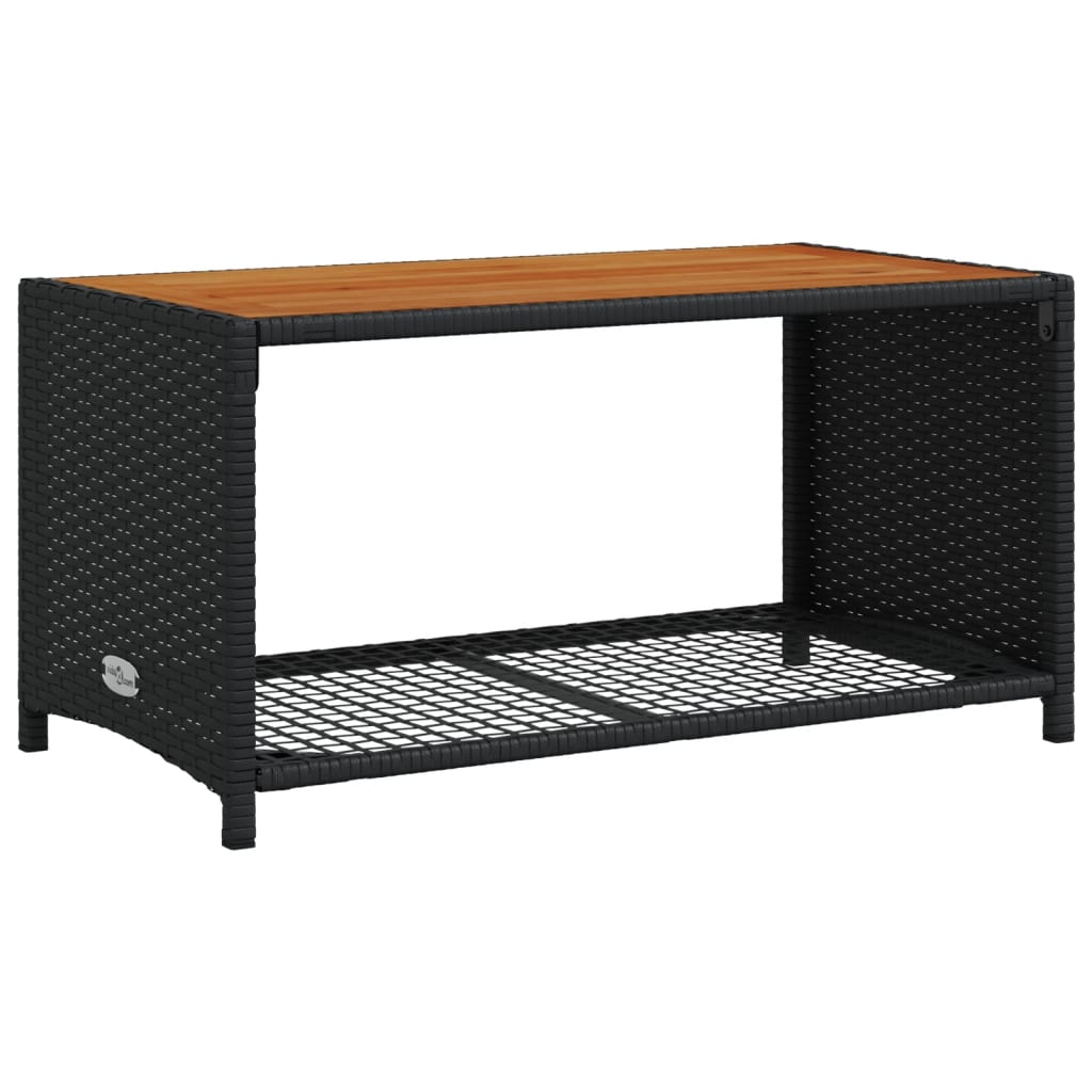 Σαλόνι Κήπου Σετ 4 Τεμαχίων με Μαξιλάρια Μαύρο Συνθετικό Ρατάν