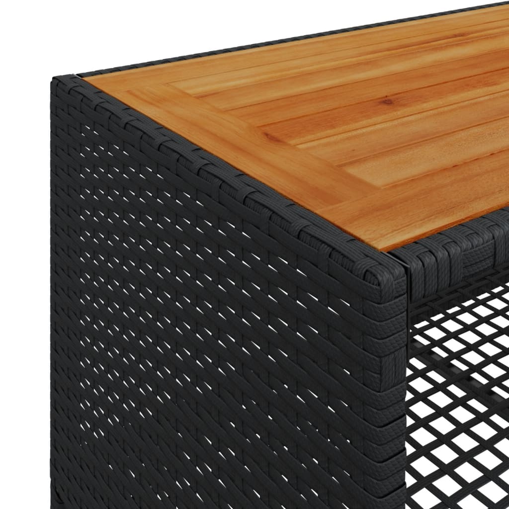 Σαλόνι Κήπου Σετ 4 Τεμαχίων με Μαξιλάρια Μαύρο Συνθετικό Ρατάν