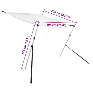 Επέκταση Σκιάστρου Σχήμα Τ Λευκή 174x205x(115-194) εκ.