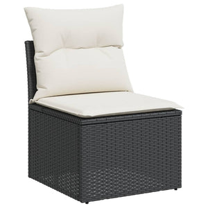 Καναπές Κήπου 6 Τεμαχίων Μαύρο από Συνθετικό Ρατάν με Μαξιλάρια