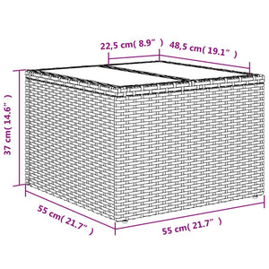 Καναπές Σετ 7 Τεμαχίων Μαύρο Συνθετικό Ρατάν με Μαξιλάρια