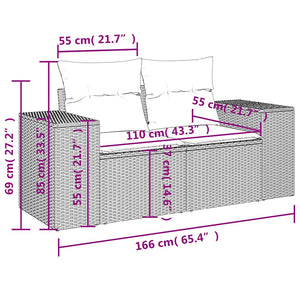 Σαλόνι Κήπου Σετ 7 Τεμαχίων Γκρι Συνθετικό Ρατάν με Μαξιλάρια - Pakobazaar