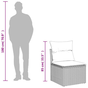 Καναπές Κήπου 6 Τεμαχίων Μαύρο από Συνθετικό Ρατάν με Μαξιλάρια - Pakobazaar