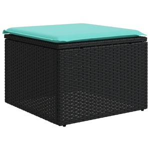 Σετ Καναπέδων Κήπου 11 Τεμαχίων με Μαξιλάρια από Μαύρο Συνθετικό Ρατάν - Pakobazaar