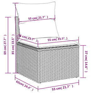 Σαλόνι Κήπου Σετ 9 τεμ. Μπεζ Συνθετικό Ρατάν με Μαξιλάρια
