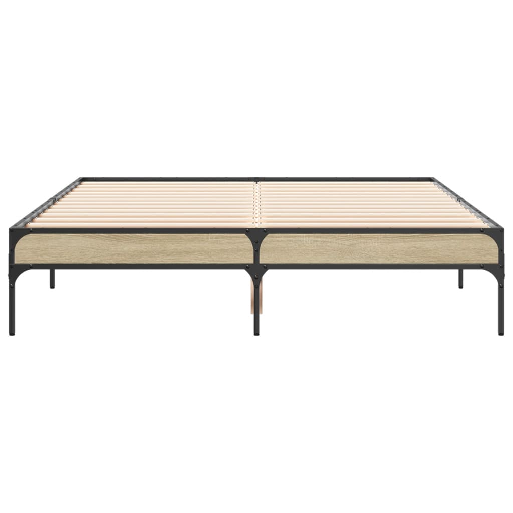 Πλαίσιο Κρεβατιού Sonoma Δρυς 120x200 εκ. Επεξ. Ξύλο & Μέταλλο