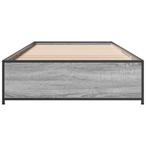 Πλαίσιο Κρεβατιού Γκρι Sonoma 100x200 εκ. Επεξ. Ξύλο & Μέταλλο
