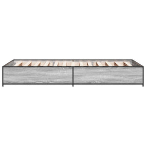 Πλαίσιο Κρεβατιού Γκρι Sonoma 100x200 εκ. Επεξ. Ξύλο & Μέταλλο