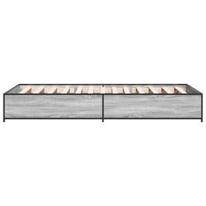 Πλαίσιο Κρεβατιού Γκρι Sonoma 90x200 εκ. Επεξ. Ξύλο & Μέταλλο