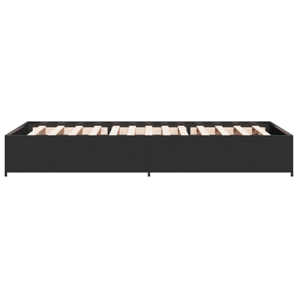 Πλαίσιο Κρεβατιού Μαύρο 75 x 190 εκ. Επεξ. Ξύλο & Μέταλλο