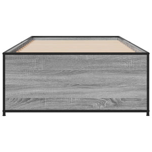 Πλαίσιο Κρεβατιού Γκρι Sonoma 100x200 εκ. Επεξ. Ξύλο & Μέταλλο - Pakobazaar