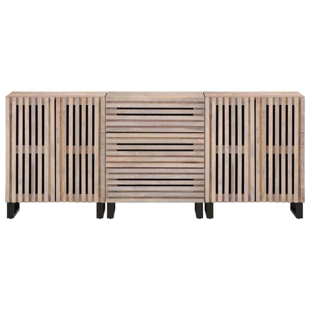 Ντουλάπια 3 Τεμ. 60x34x75 εκ. από Μασίφ Ξύλο Μάνγκο