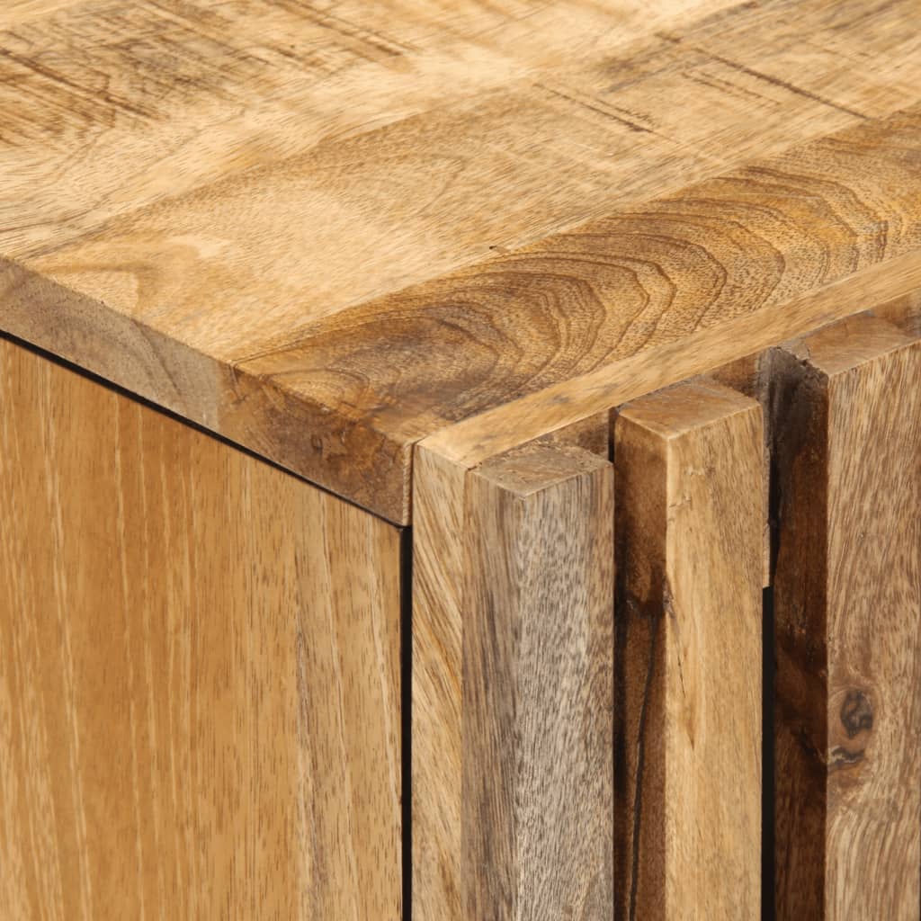 Έπιπλα Μπάνιου Σετ 2 Τεμαχίων από Μασίφ Ακατέργαστο Ξύλο Μάνγκο