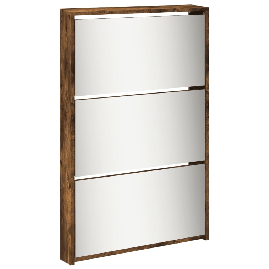 Παπουτσοθήκη με Καθρέφτη 5 Επιπέδων Καπν. Δρυς 63x17x169,5 εκ.