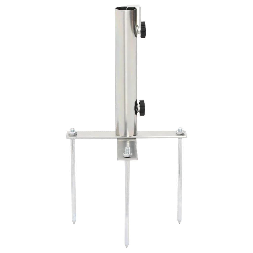 Βάση Ομπρέλας με Ακίδες Εδάφους Ασημί για Ø32/38 χιλ. Ατσάλι