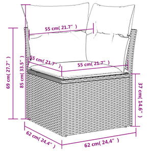Σετ Καναπέ Κήπου 11 τεμ. Μπεζ Συνθετικό Ρατάν με Μαξιλάρια - Pakobazaar