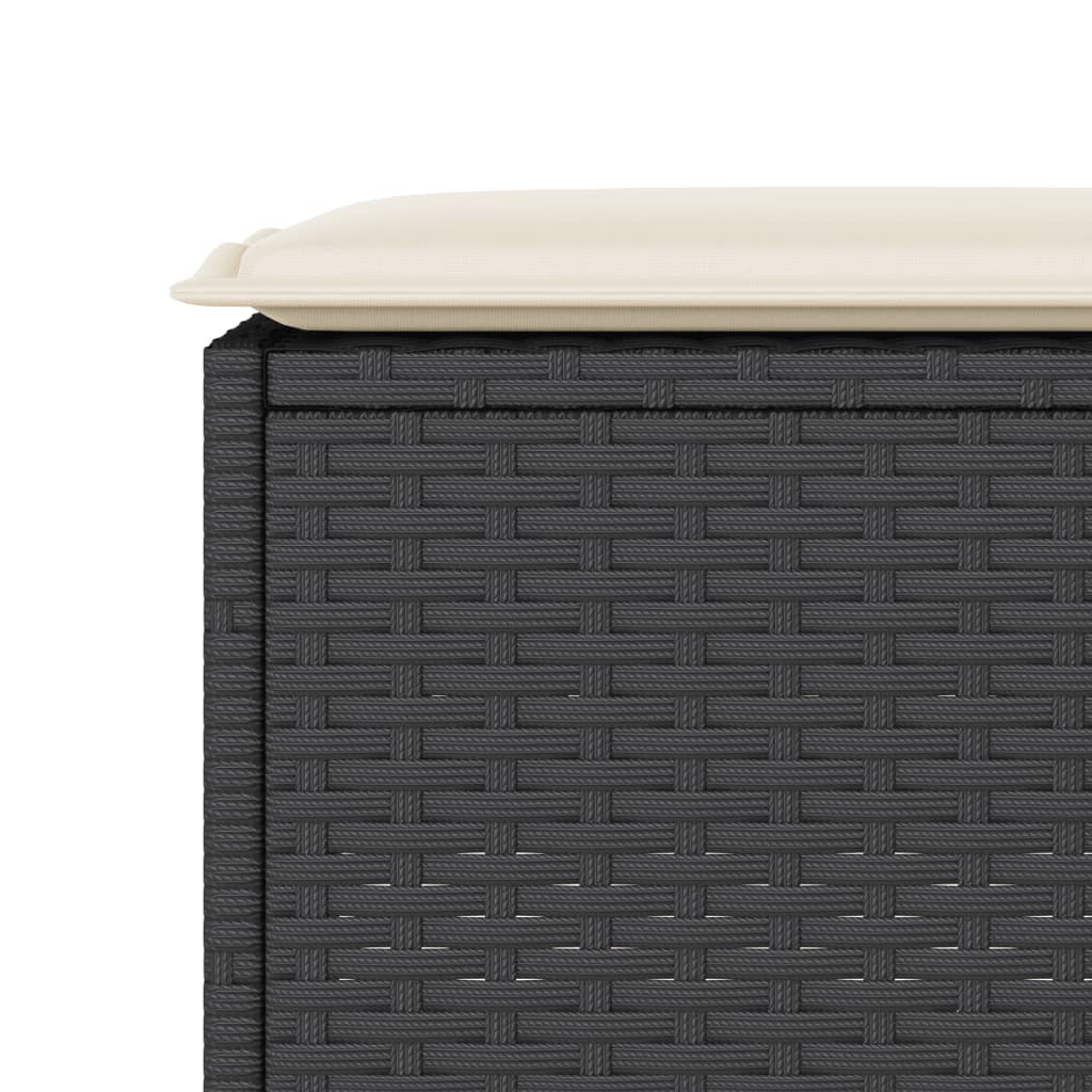 Σετ Επίπλων Μπαρ Κήπου 3 τεμ. Μαύρο Συνθ. Ρατάν με Μαξιλάρια