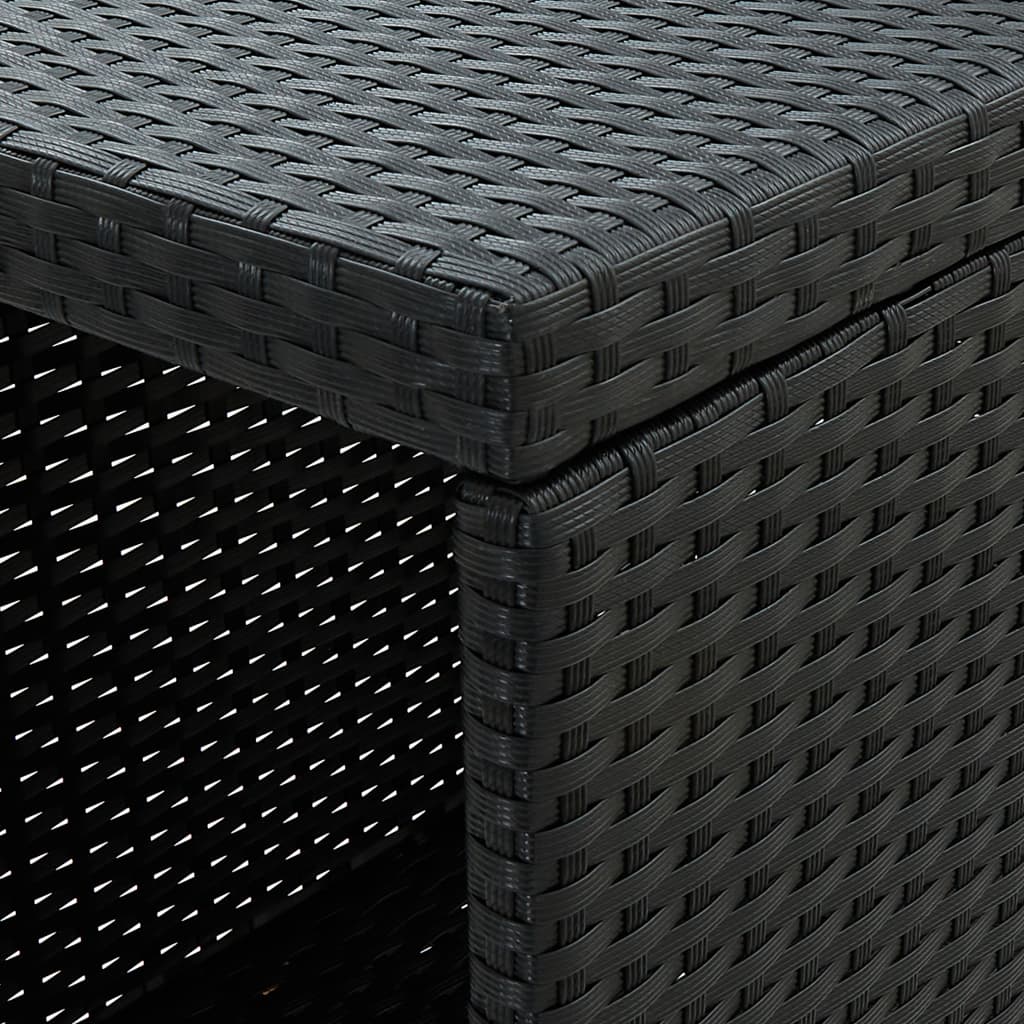 Σετ Επίπλων Μπαρ Κήπου 3 τεμ. Μαύρο Συνθ. Ρατάν με Μαξιλάρια